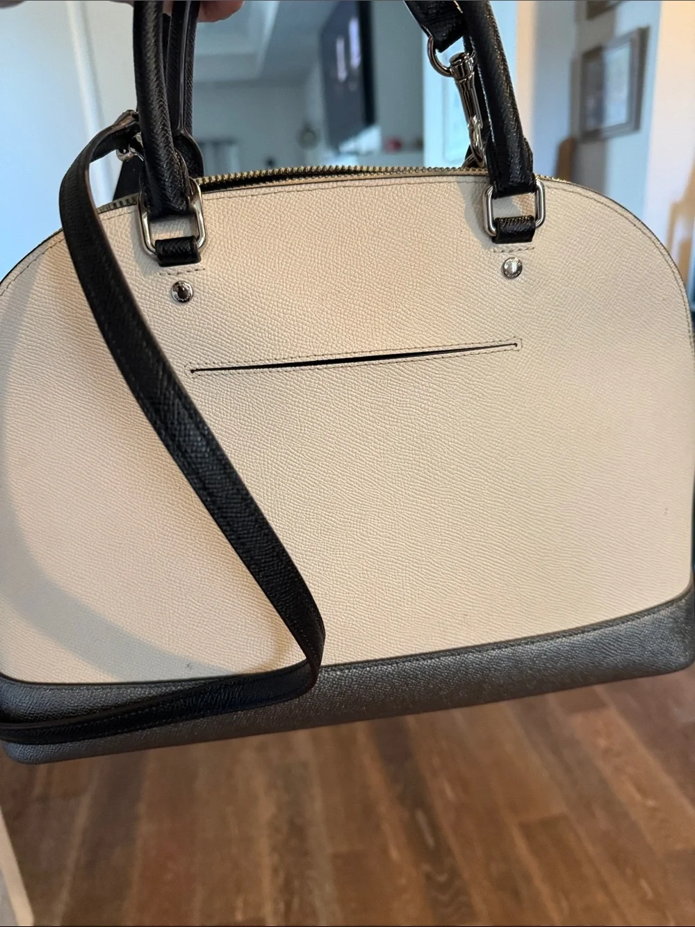 Coach Cream and Black Dome Satchel with Matching Wallet